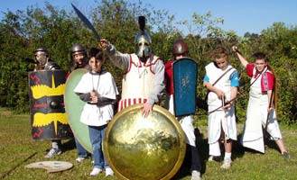 Students dressed a variety of ancient warriors